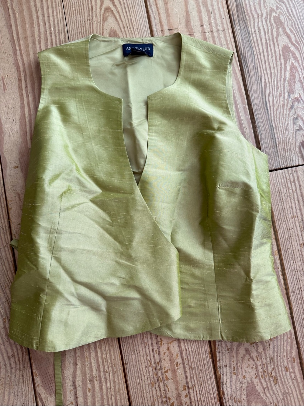 Vintage Ann Taylor Silk Wrap Vest Size 2P